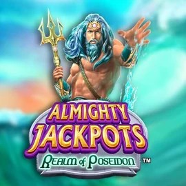 Almighty Jackpots – Realm of Poseidon casino game by Novomatic – featured logo at Lizaro Casino
